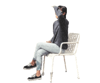 Woman sitting in a chair